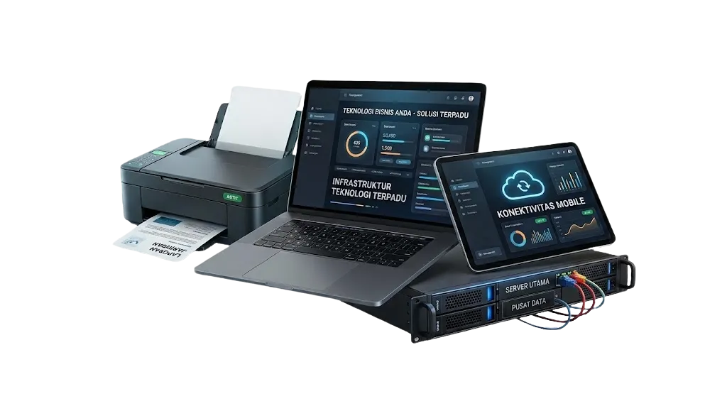 Laptop, printer, tablet, dan server